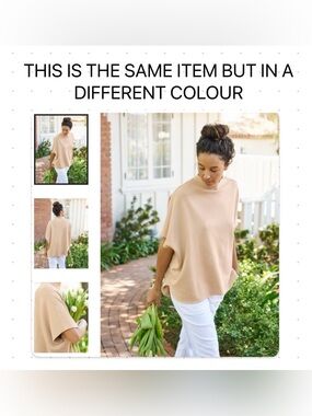 Frank & Eileen  AUDREY O/S Roomy Funnel Neck Caplet in a Mushroom